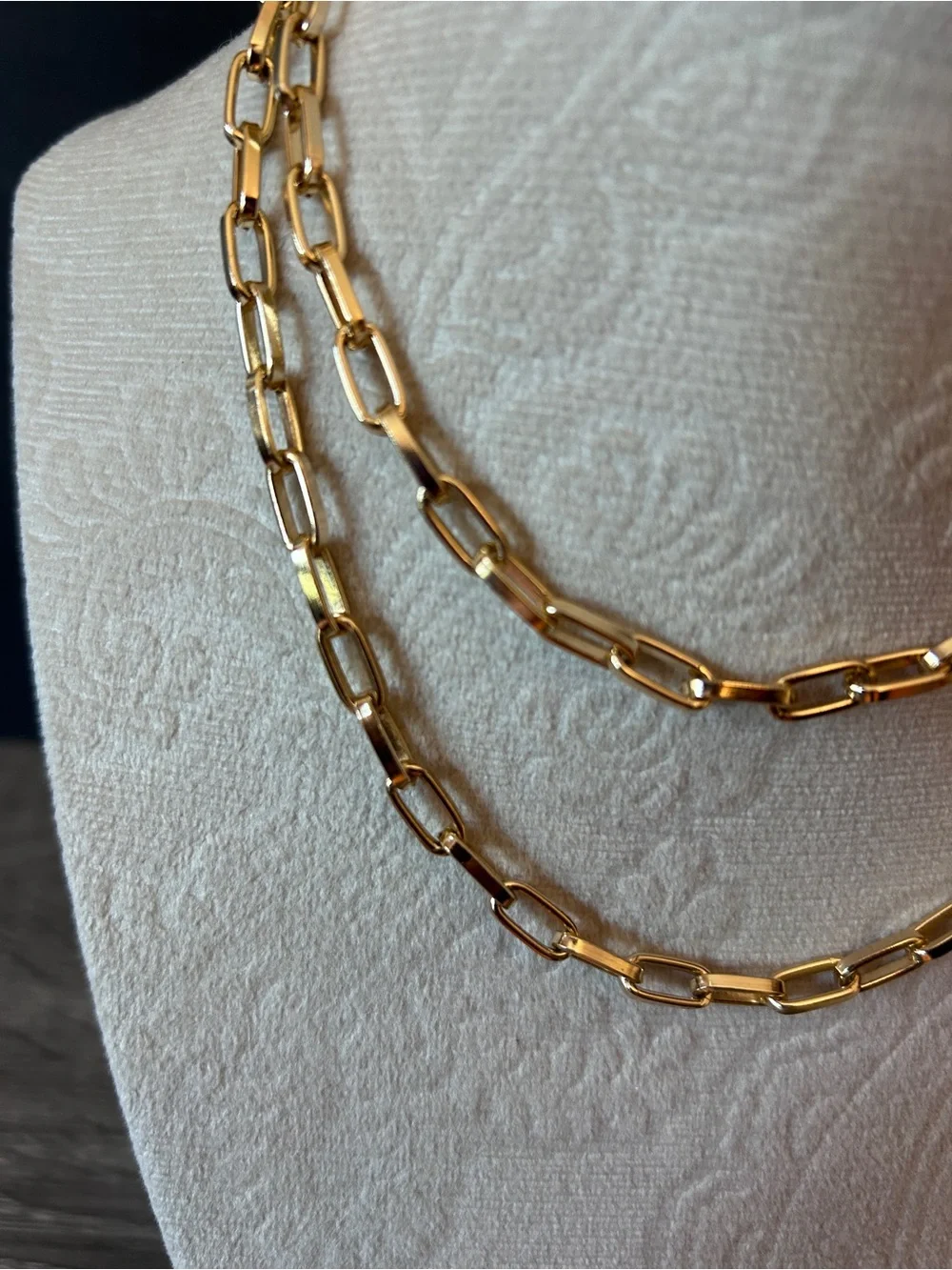 Double-Layer Gold Paperclip Necklace - Women's Fashion Jewelry